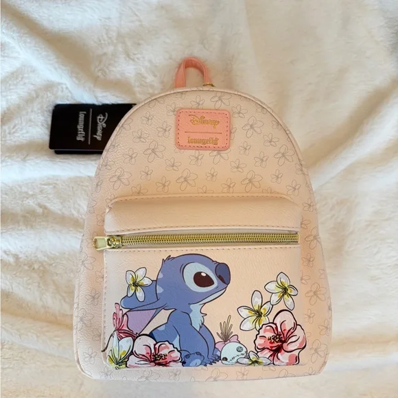 BRAND NEW Disney Pastel Floral Stitch Backpack - Picture 2 of 6
